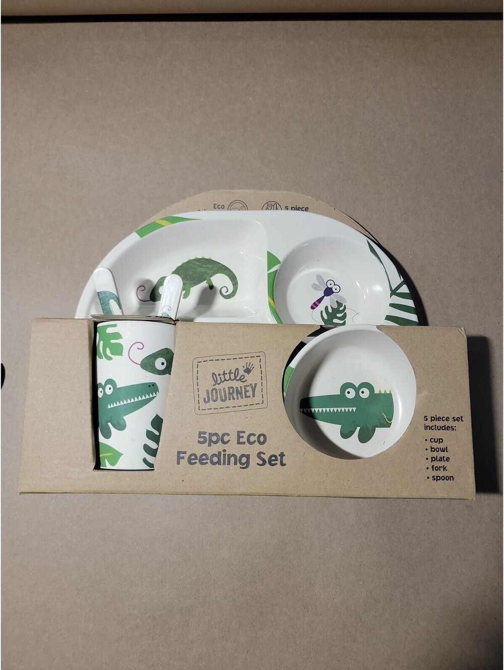 Bamboo Fiber Children's Dinnerware Set Reptiles